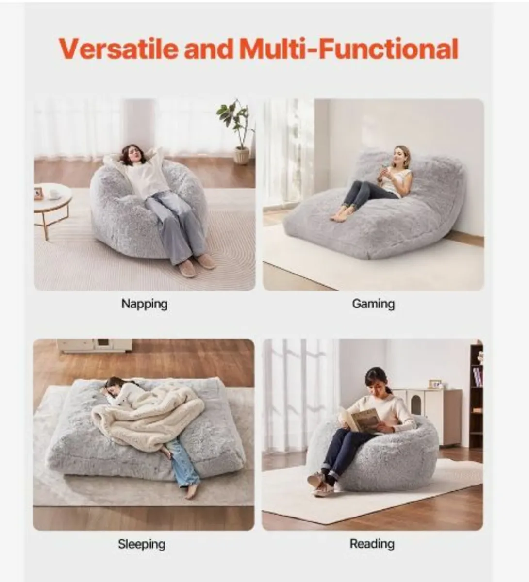 Bean Bag Bed Chair Convertible - Image 4