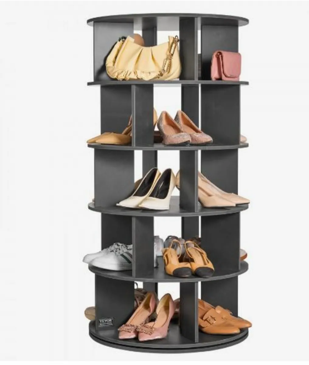 5-Tier Rotating Shoe Rack Tower 360° Spinning - Image 1