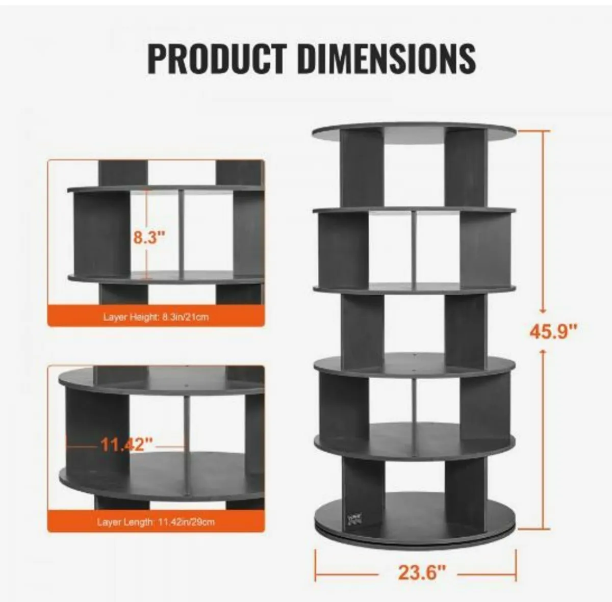 5-Tier Rotating Shoe Rack Tower 360° Spinning - Image 4