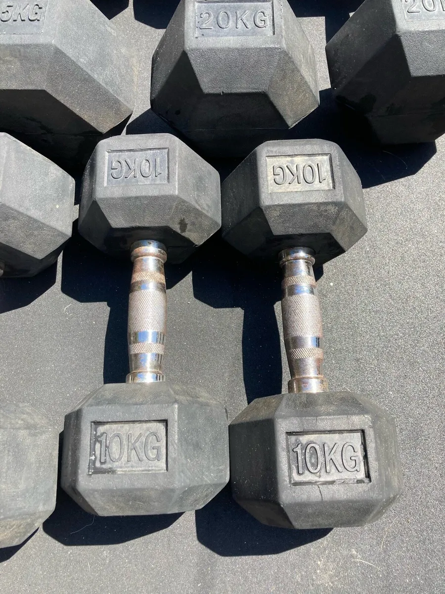 Rubber Hex Dumbbells - Image 3