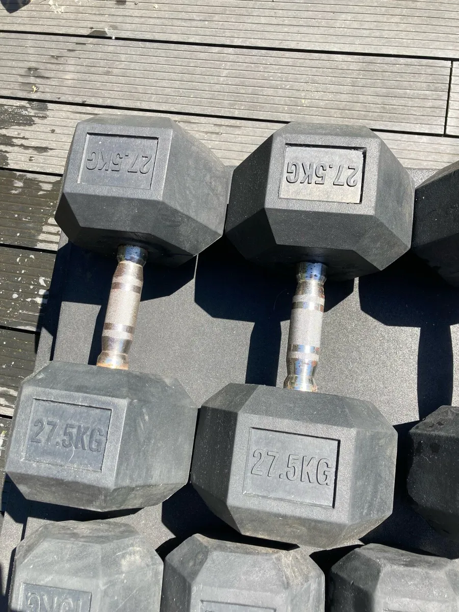 Rubber Hex Dumbbells - Image 4