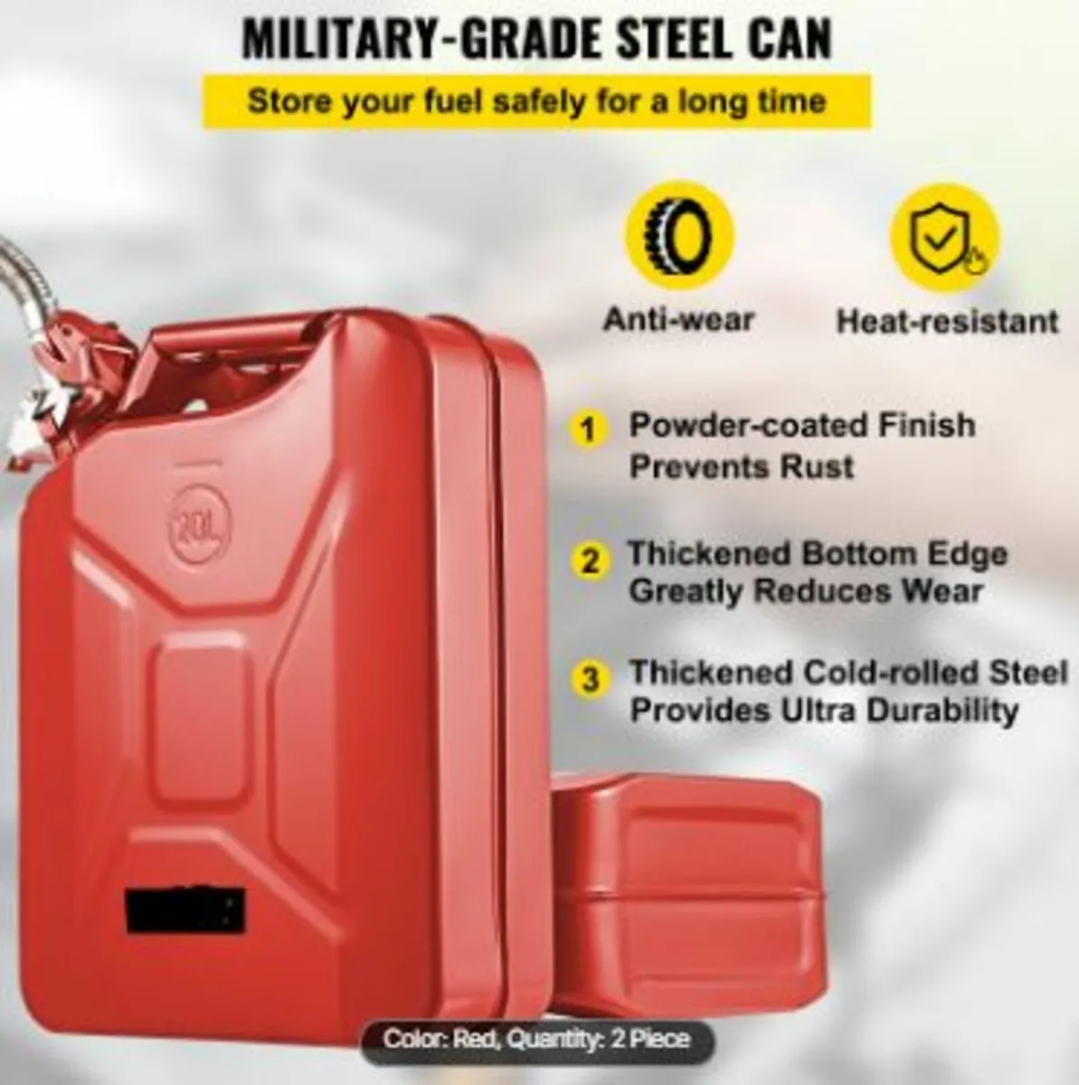Jerry Fuel Can, 5.3 Gallon / 20 L Portable - Image 3