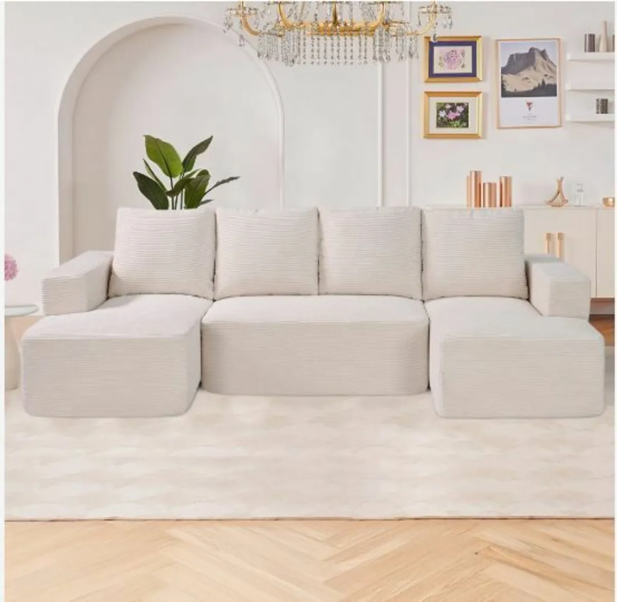 Modular Sectional Sofa U Shaped Cloud - Image 4