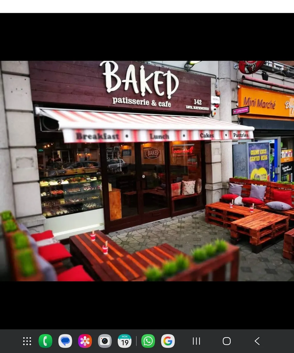 Restaurant awning, ceiling fan light,  shelf - Image 1