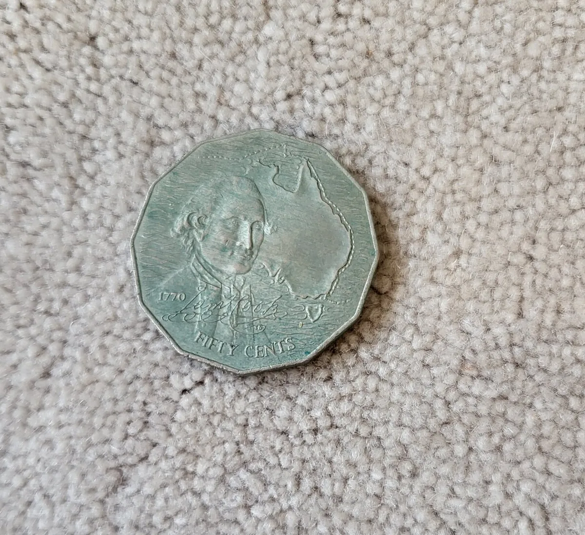Australian 50c coin celebrating Cooks Landing - Image 1