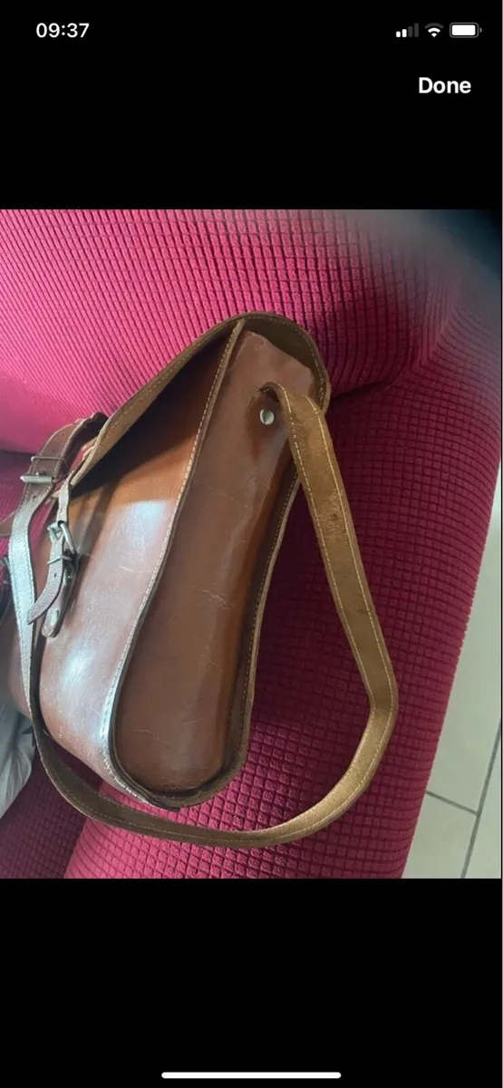 Vintage Leather Messenger Bag/ Satchel - Image 3