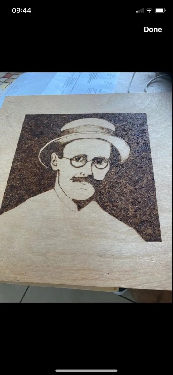 Engraved James Joyce on Board - Image 1