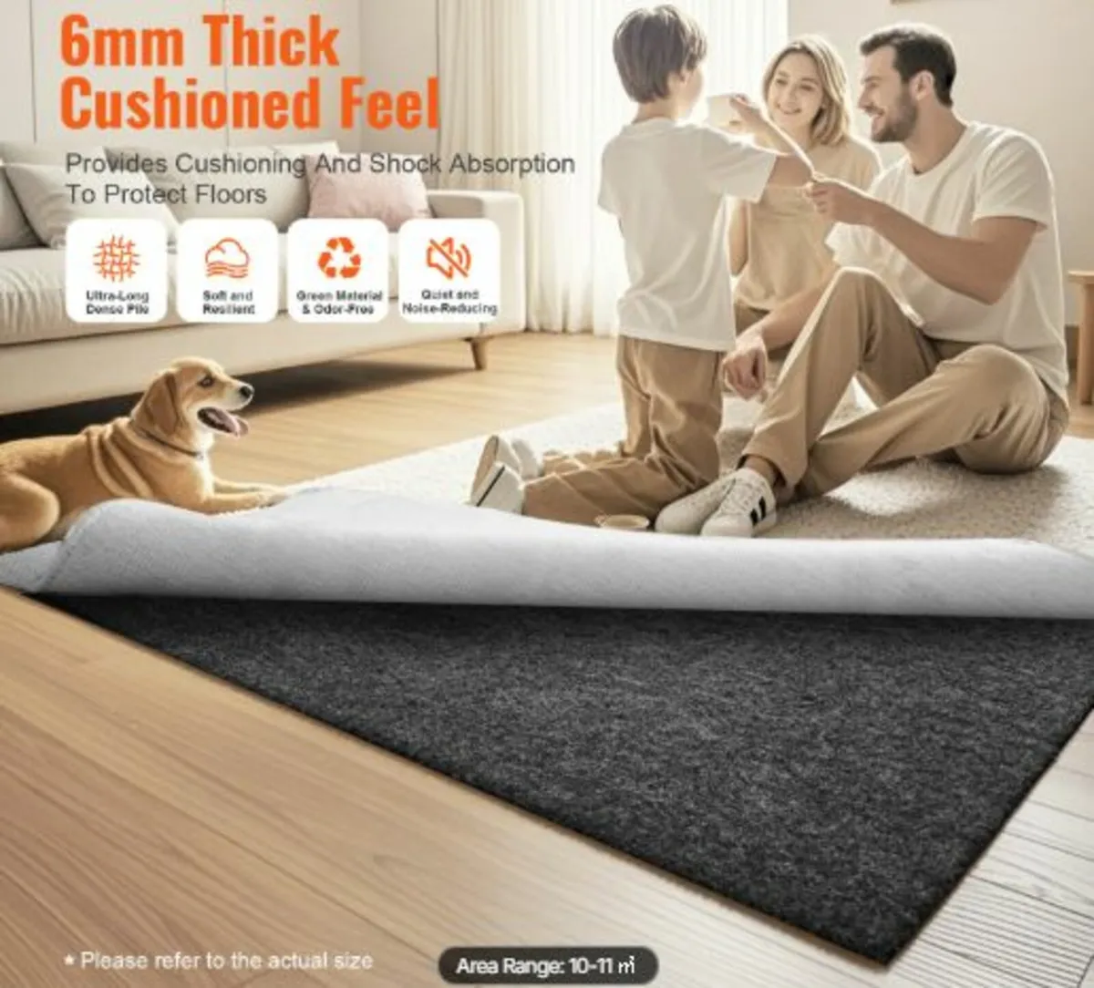 Non Slip Rug Pad Gripper 9' x 12' Carpet Mat 0.24 - Image 2