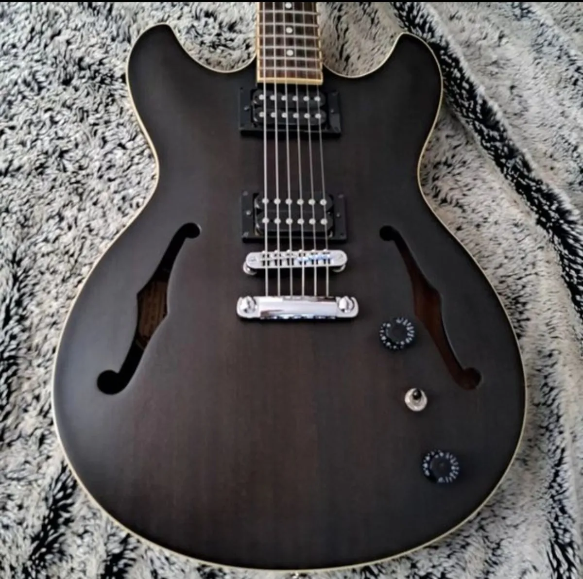 Ibanez AS53 Artcore, Transparent Black Flat, elect - Image 1