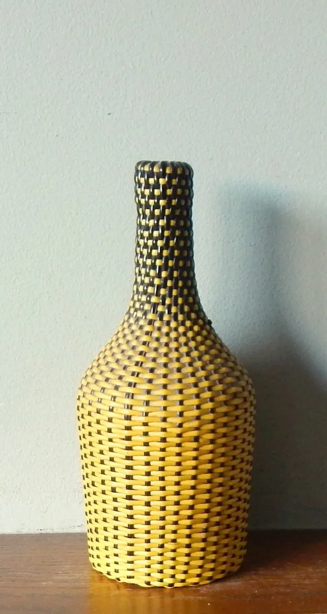 Vintage Woven Glass Bottle - Image 1