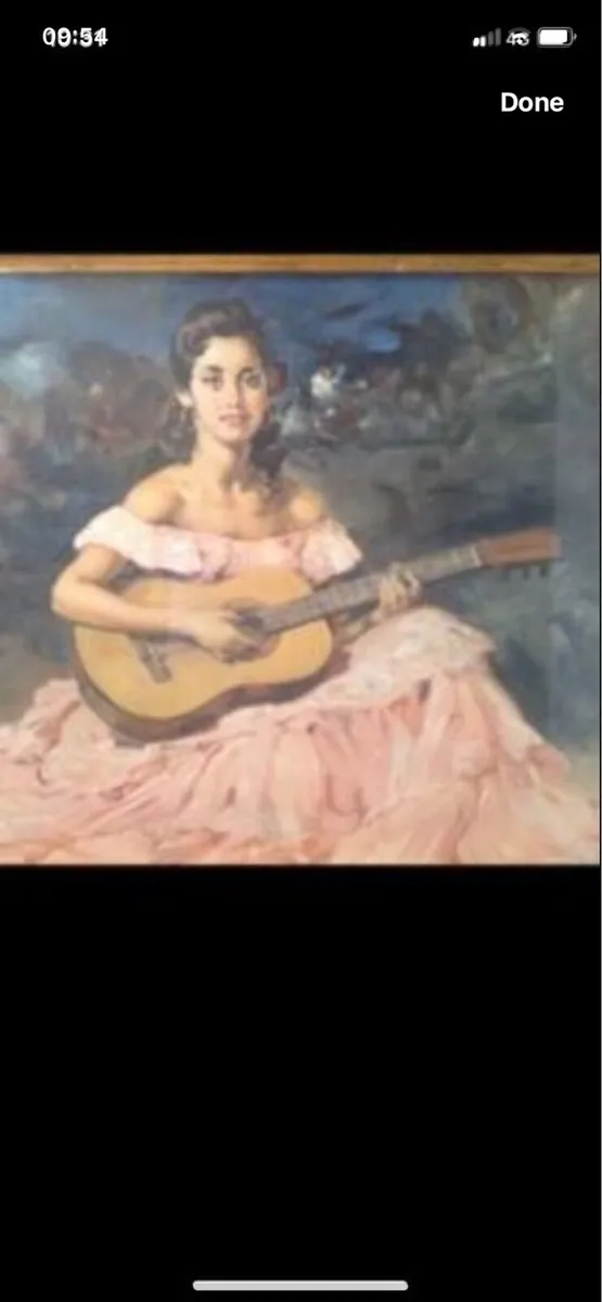 Antique picture-La Guitarista - Image 3