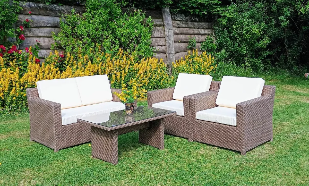 Outdoor rattan garden furniture sofa set - Image 1