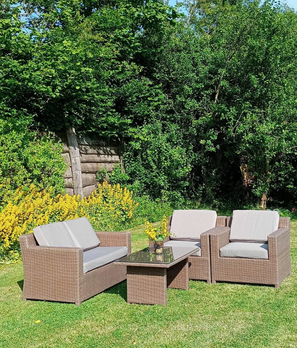 Outdoor rattan garden furniture sofa set - Image 3