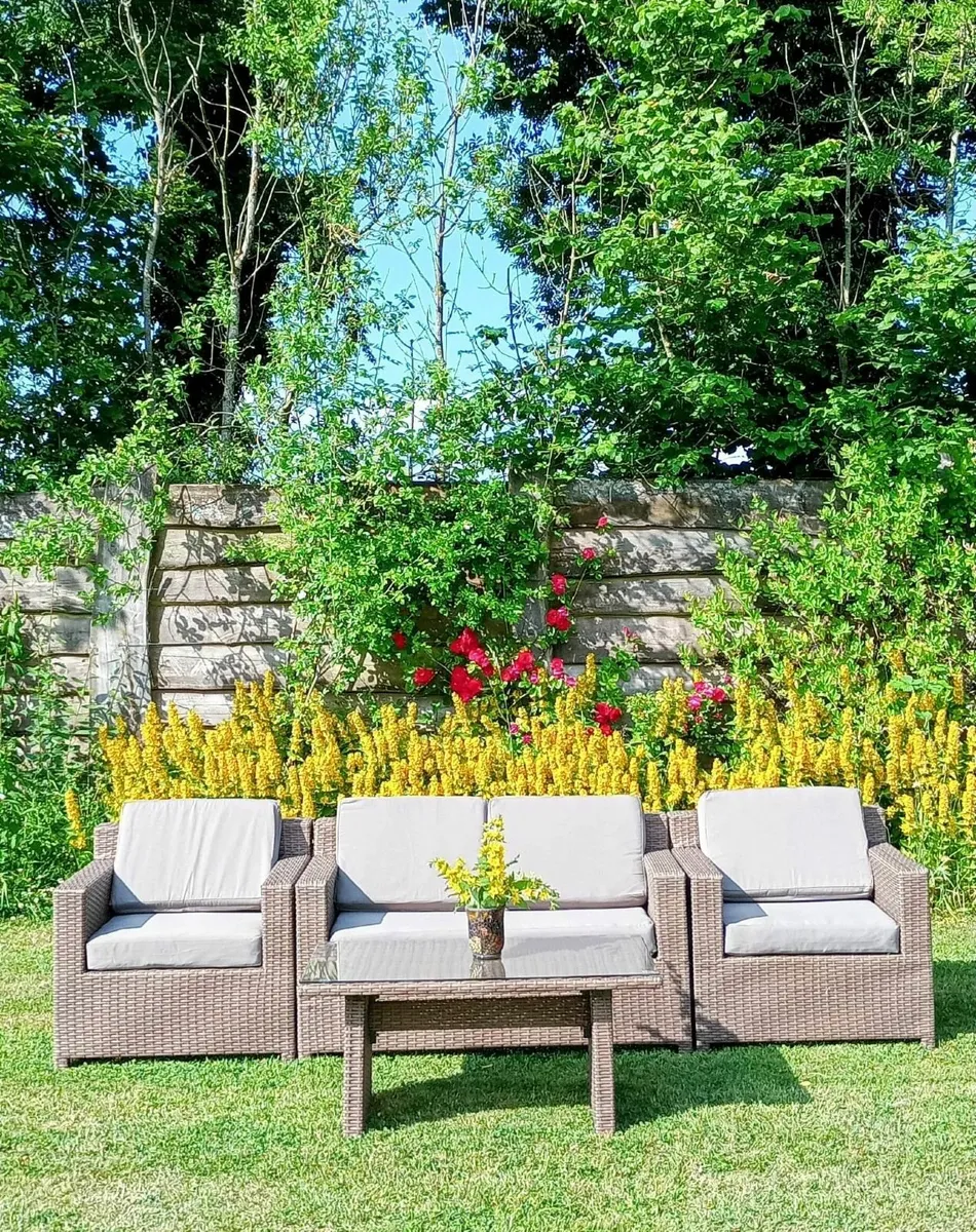 Outdoor rattan garden furniture sofa set - Image 4