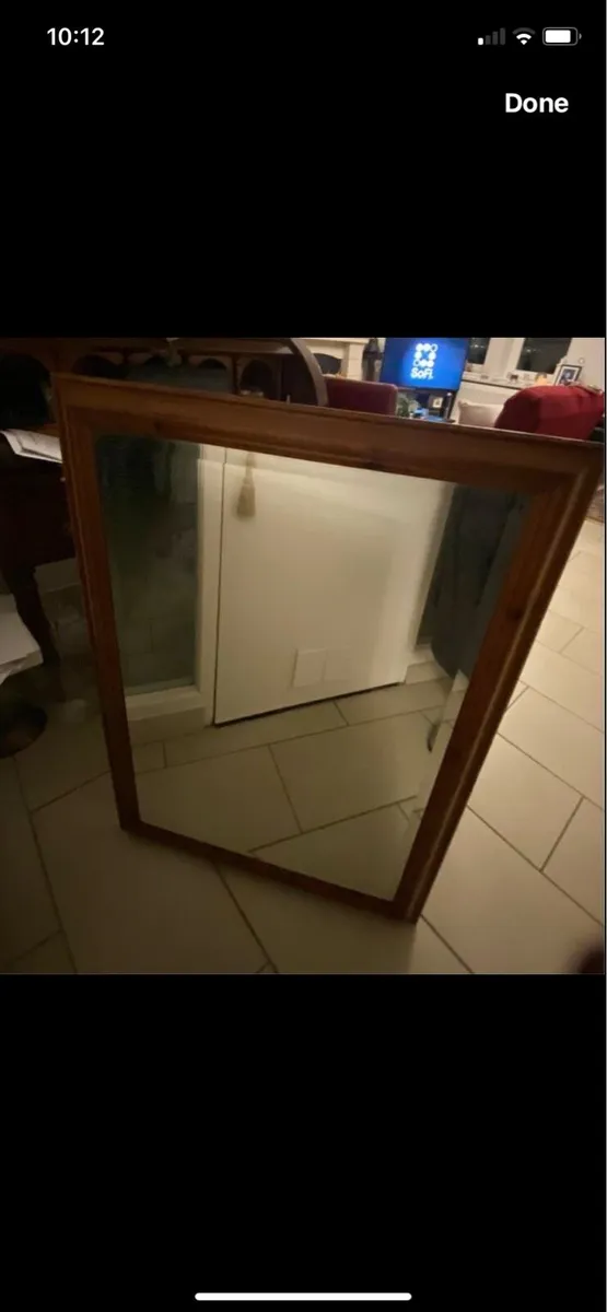 Large Timber Framed Bevelled Mirror - Image 2