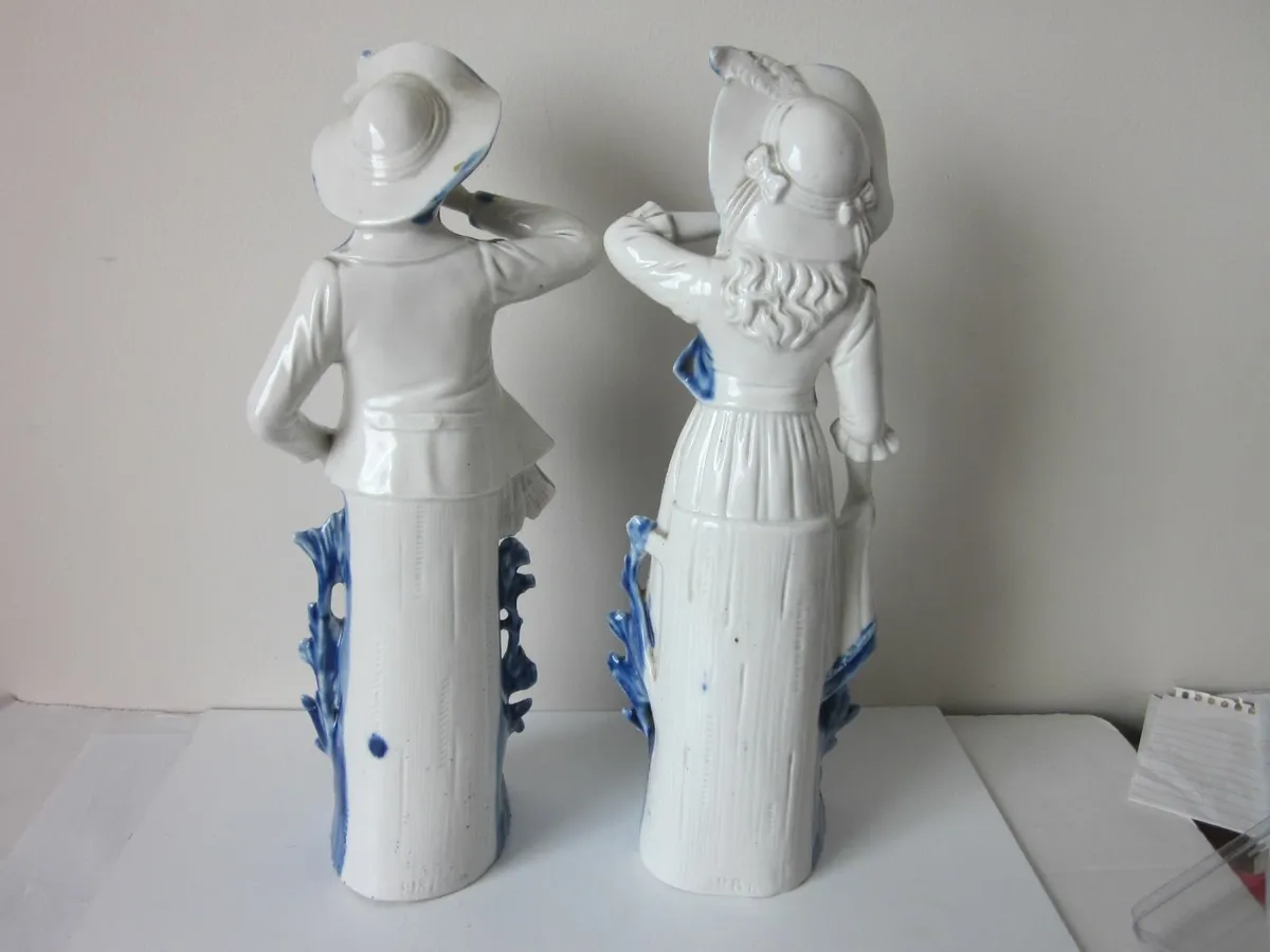 Victorian Boy/Girl  Bisque Figurines 1800 - Image 2