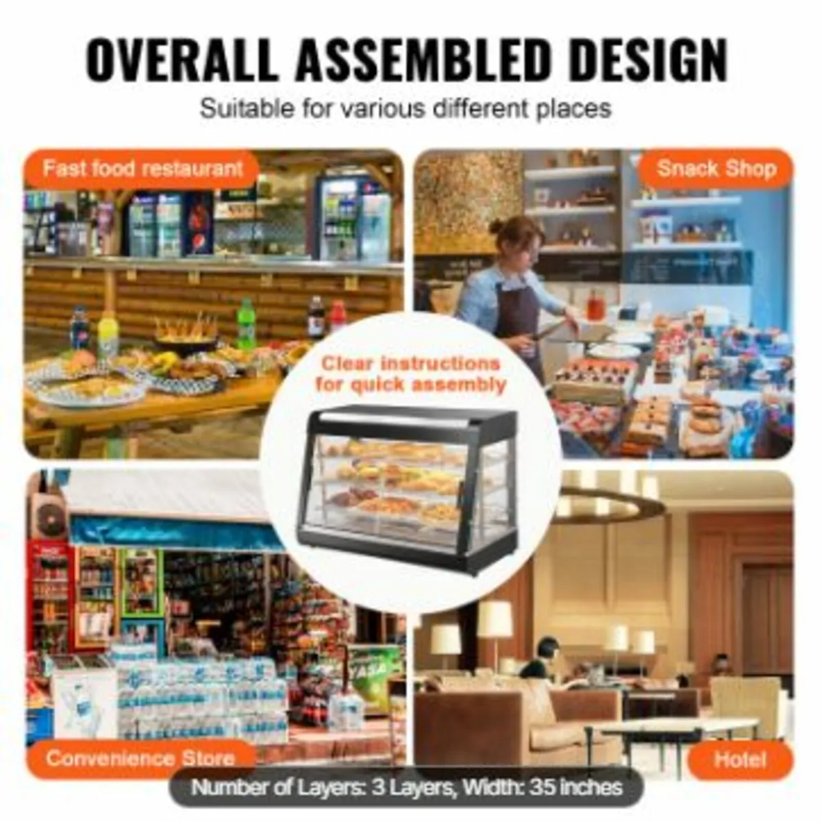 3-Tier Commercial Food Warmer Display Countertop P - Image 3