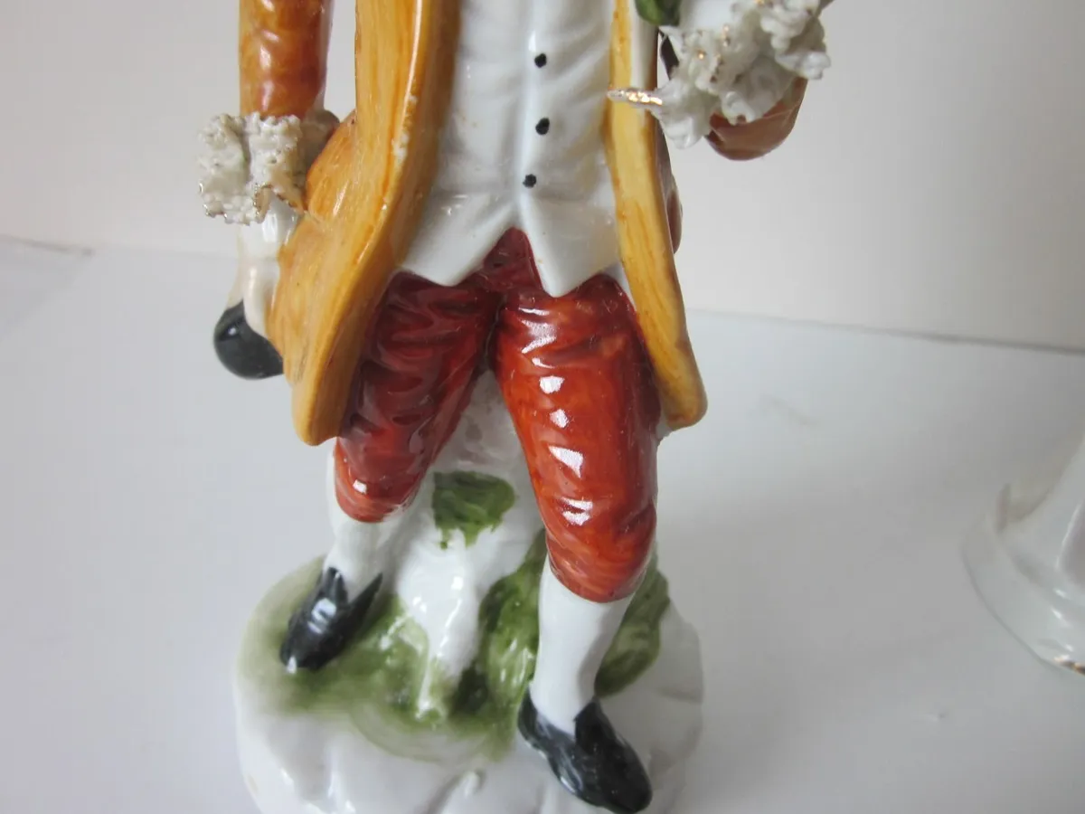 Vintage Porcelain Lace Couple Figure - Image 4