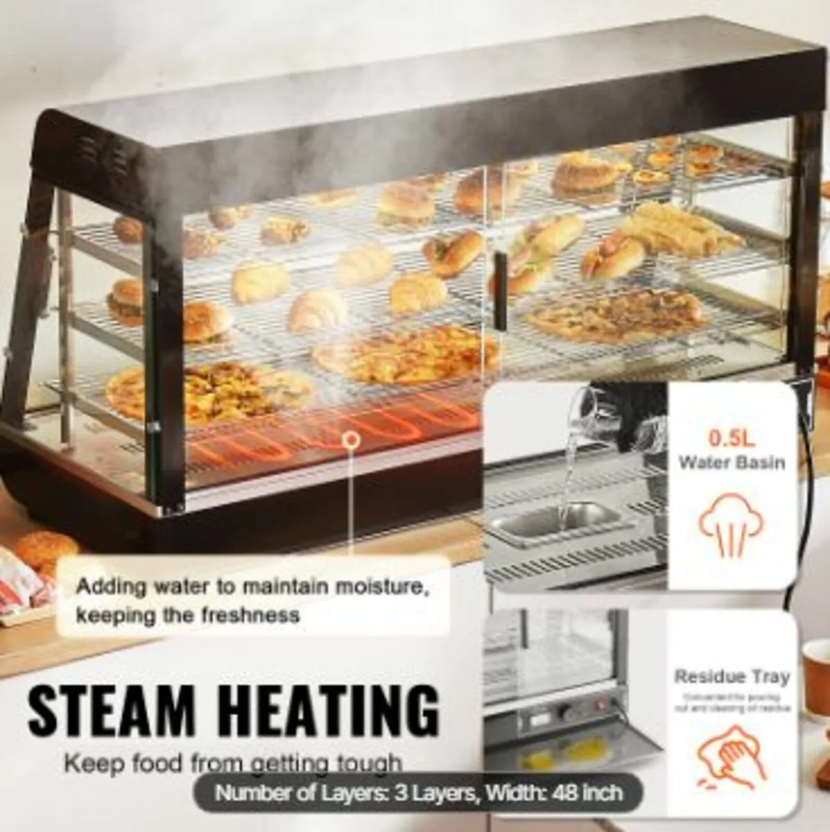 3-Tier Commercial Food Warmer Display - Image 4