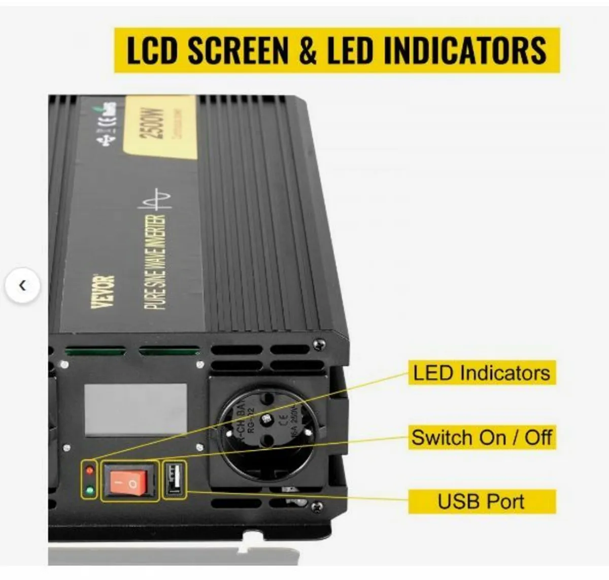 Pure Sine Wave Inverter 2500W Power - Image 2