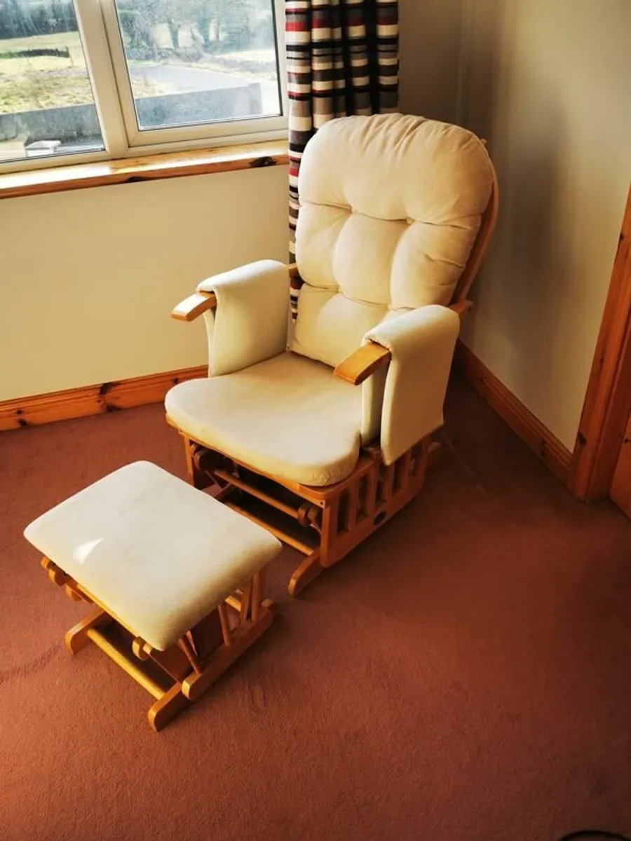 BabyLo Baby Nursing Glider Rocking Chair and Footstool - Image 1