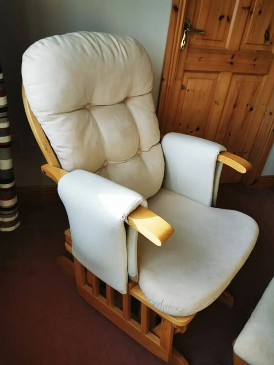 BabyLo Baby Nursing Glider Rocking Chair and Footstool - Image 2