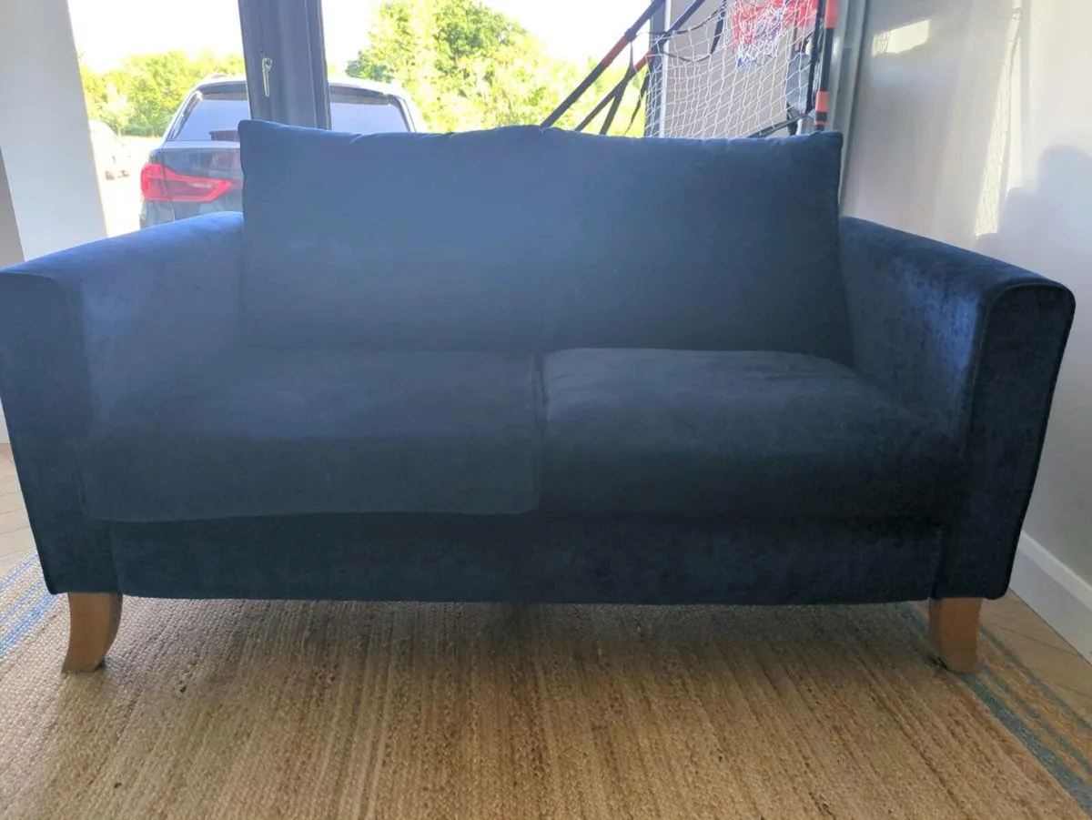 Navy two seater couch - Image 1
