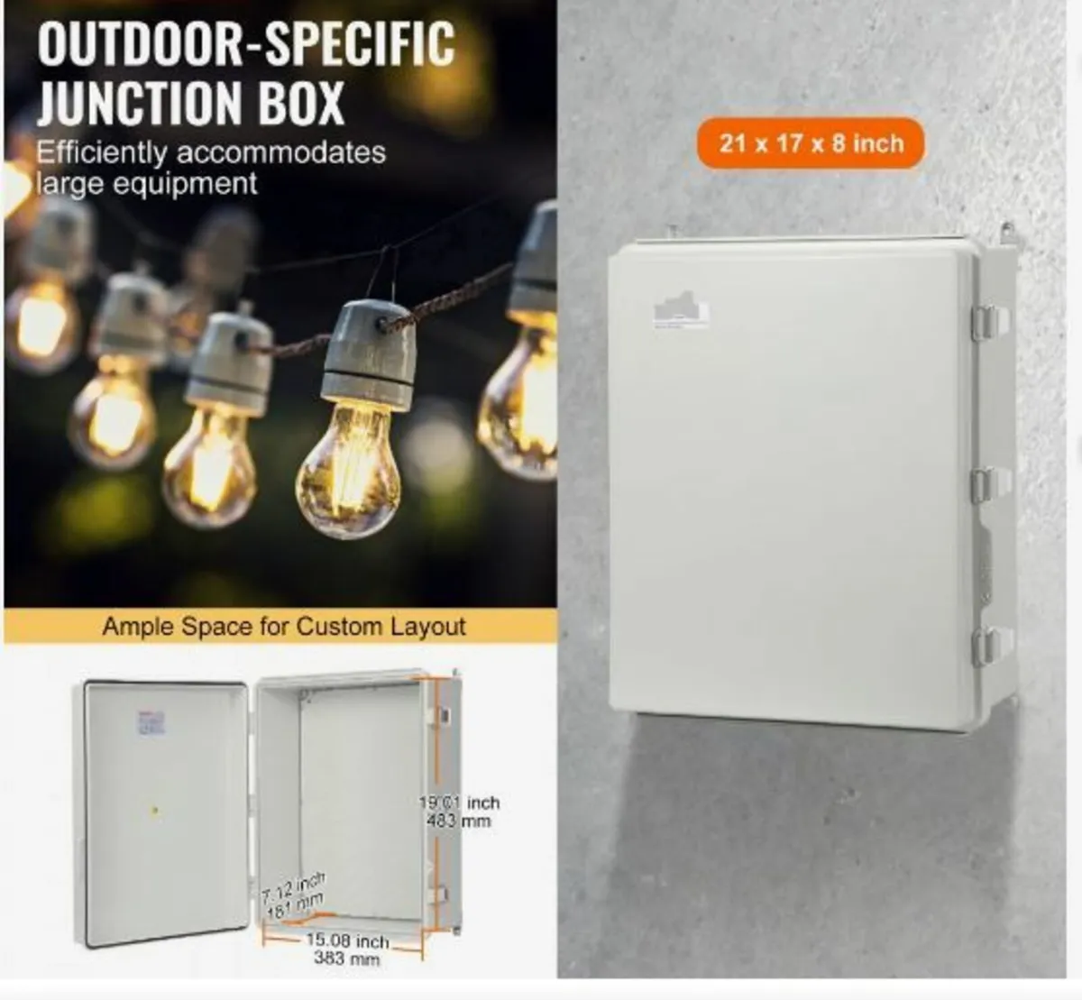 Outdoor Electrical Junction Box, 530 x 430 x 200 - Image 2