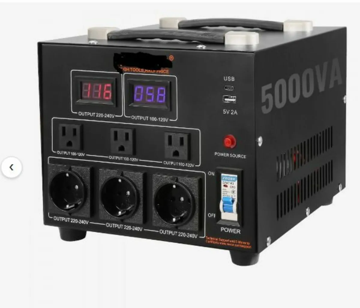 Voltage Converter Transformer, 5000VA - Image 1