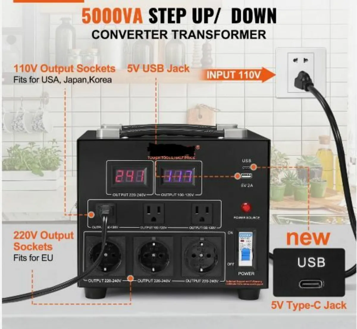 Voltage Converter Transformer, 5000VA - Image 2