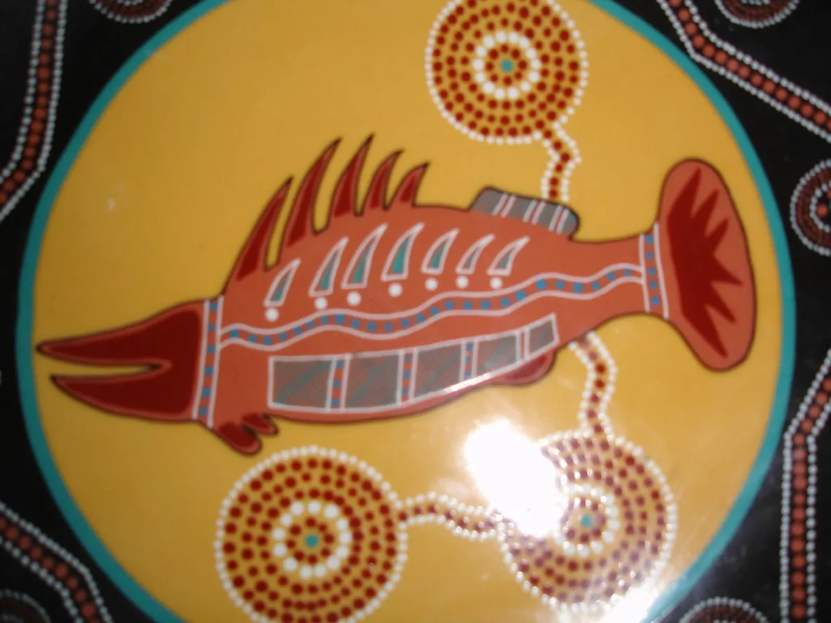 Vintage "Tobwadda" Authentic Aboriginal Art Plate - Image 2