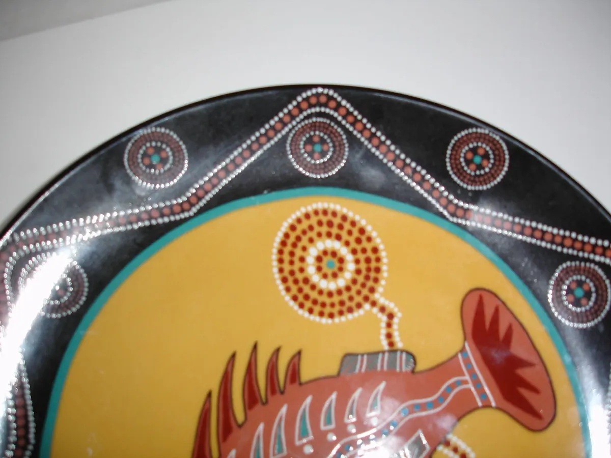 Vintage "Tobwadda" Authentic Aboriginal Art Plate - Image 3
