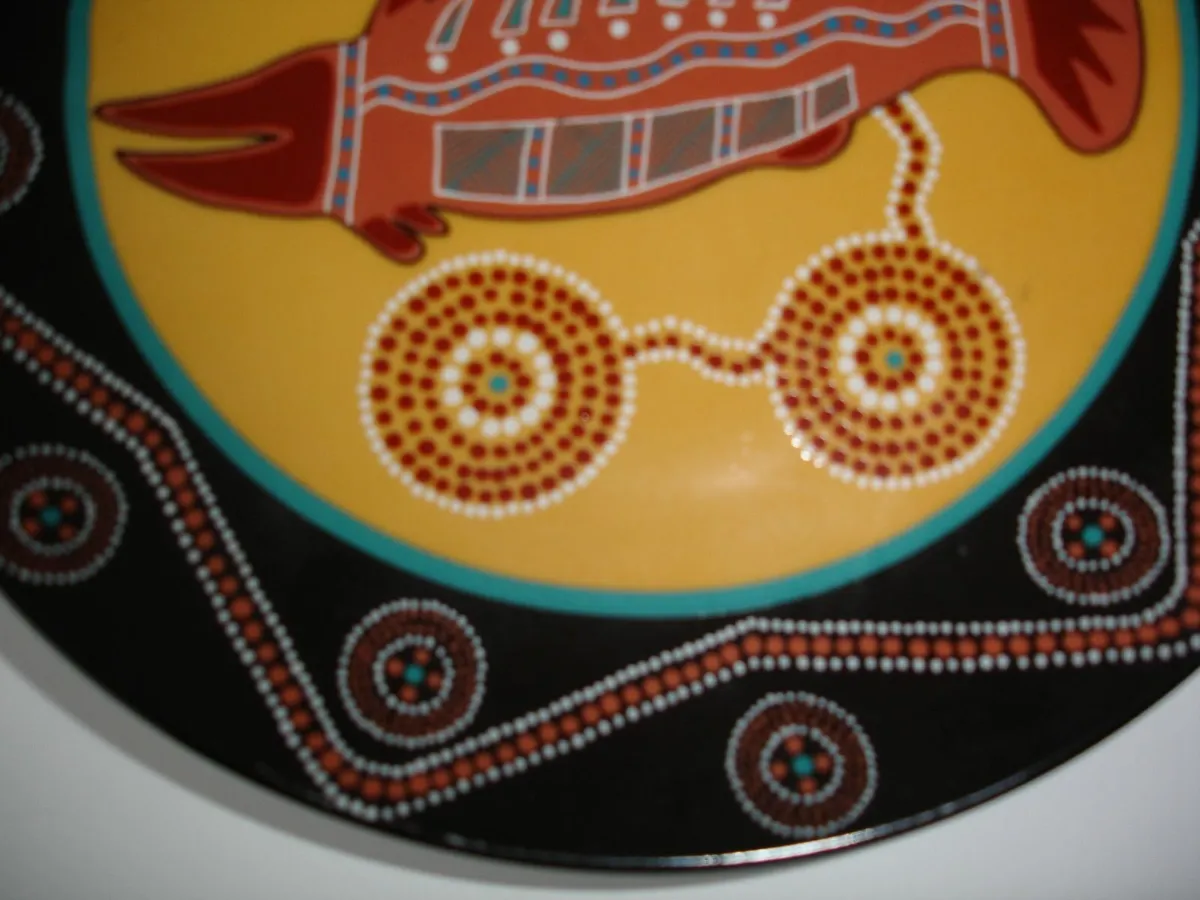Vintage "Tobwadda" Authentic Aboriginal Art Plate - Image 4