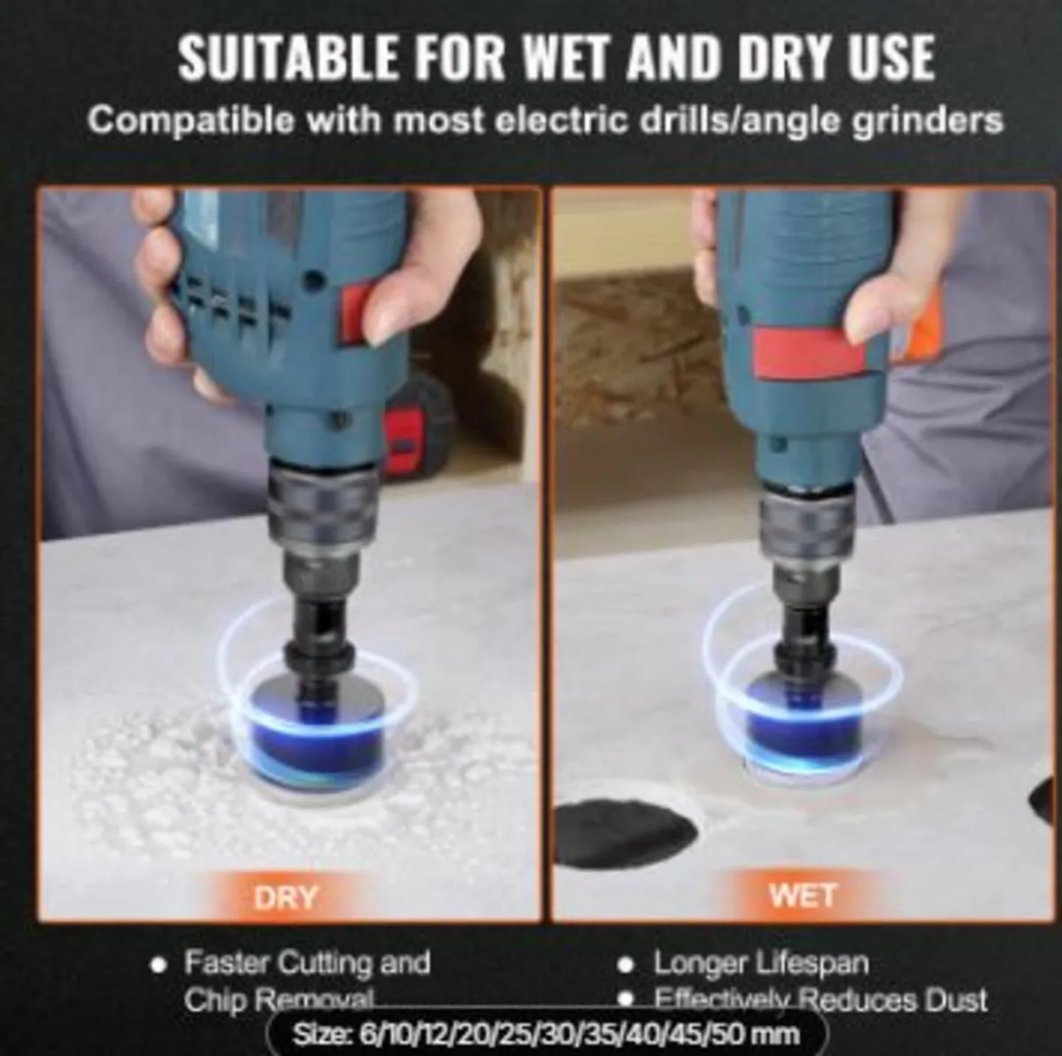 Diamond Core Drill Bit Set, 10 PCS - Image 4