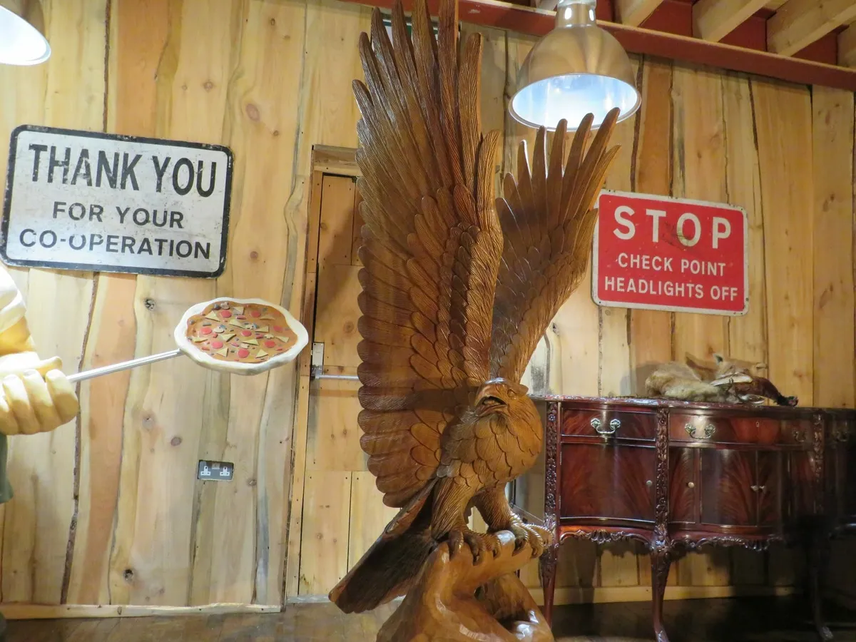 Lifesize Solid Teak  Eagle  (6'3" High) - Image 4