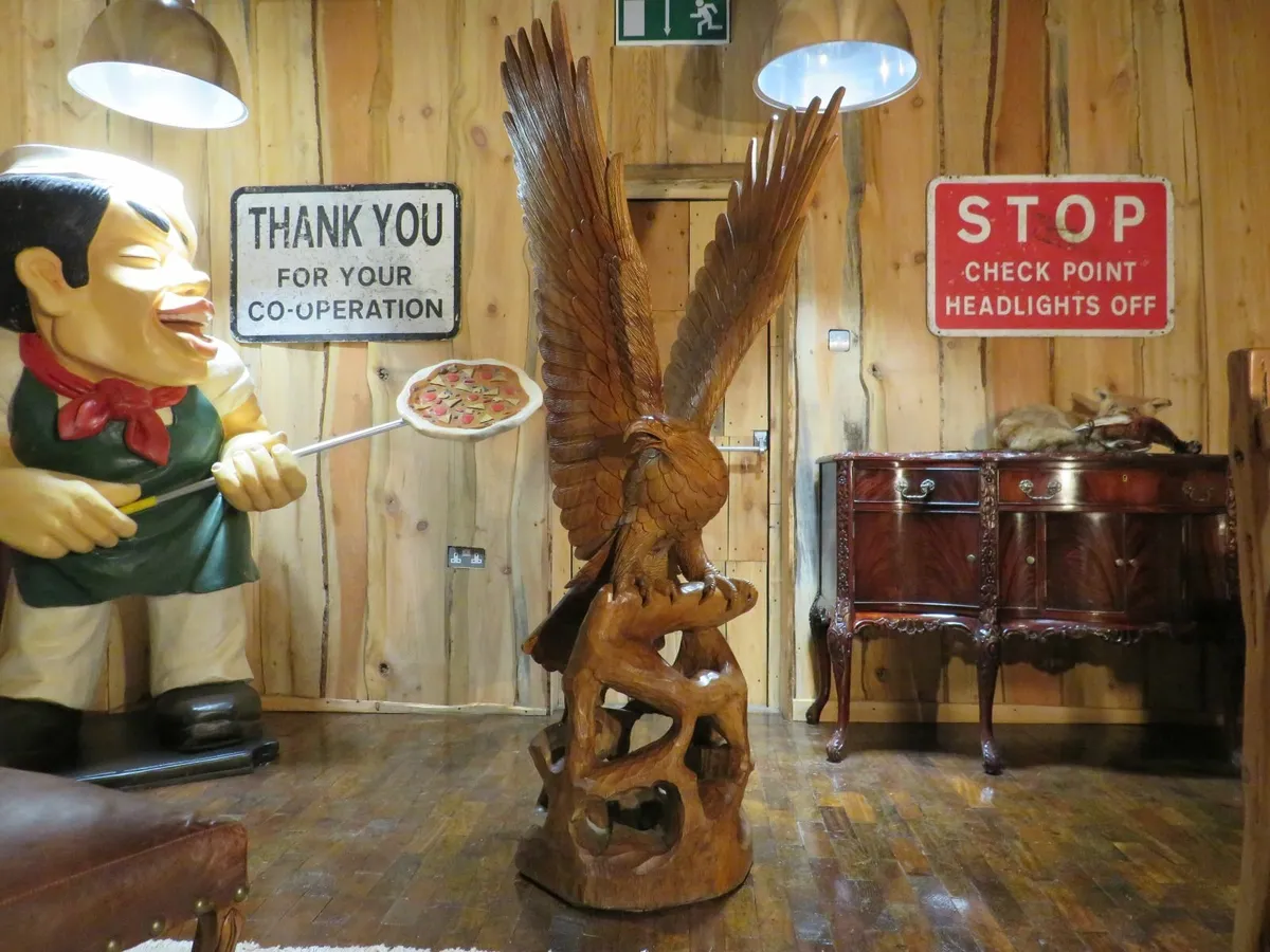 Lifesize Solid Teak  Eagle  (6'3" High) - Image 1