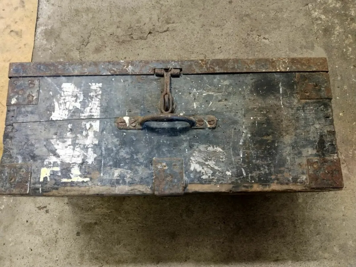Antique Military Campaign Footlocker - Image 2