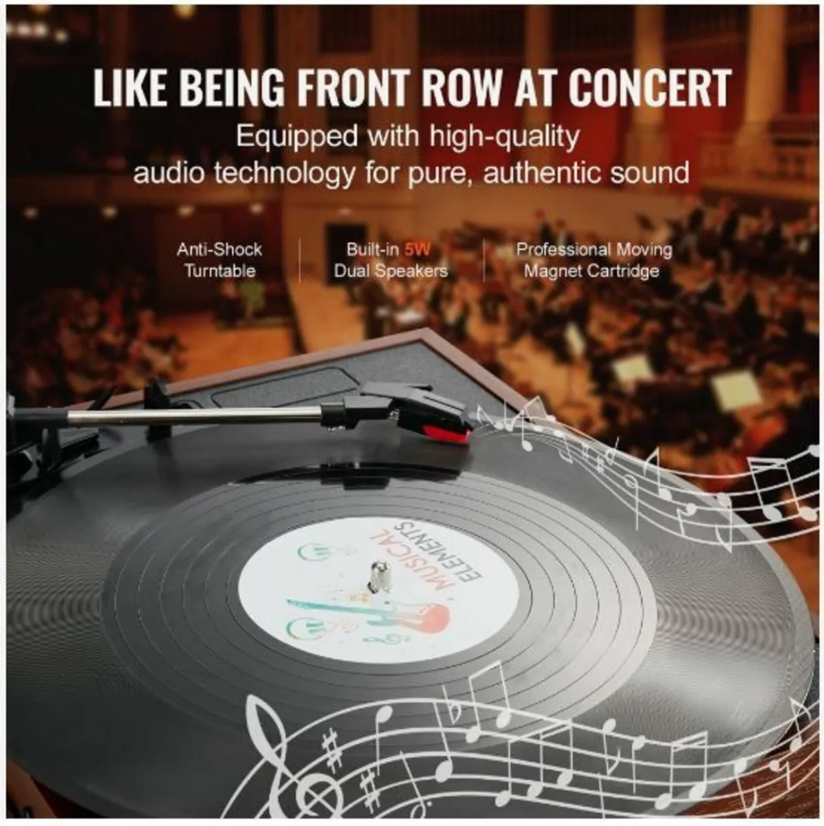 Bluetooth Vinyl Record Player 3-Speed - Image 2