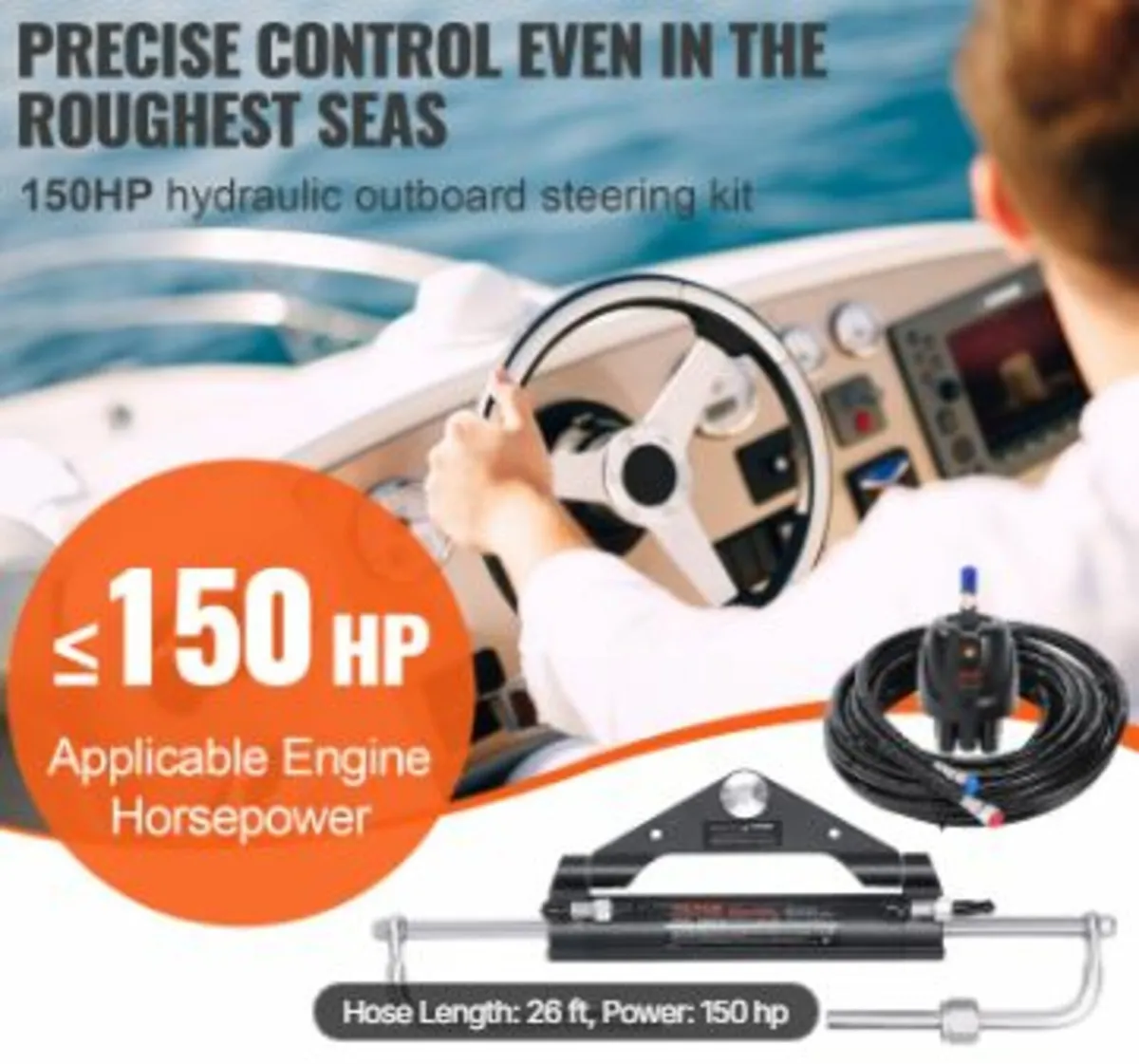 Hydraulic Outboard Steering Kit, 150HP - Image 2