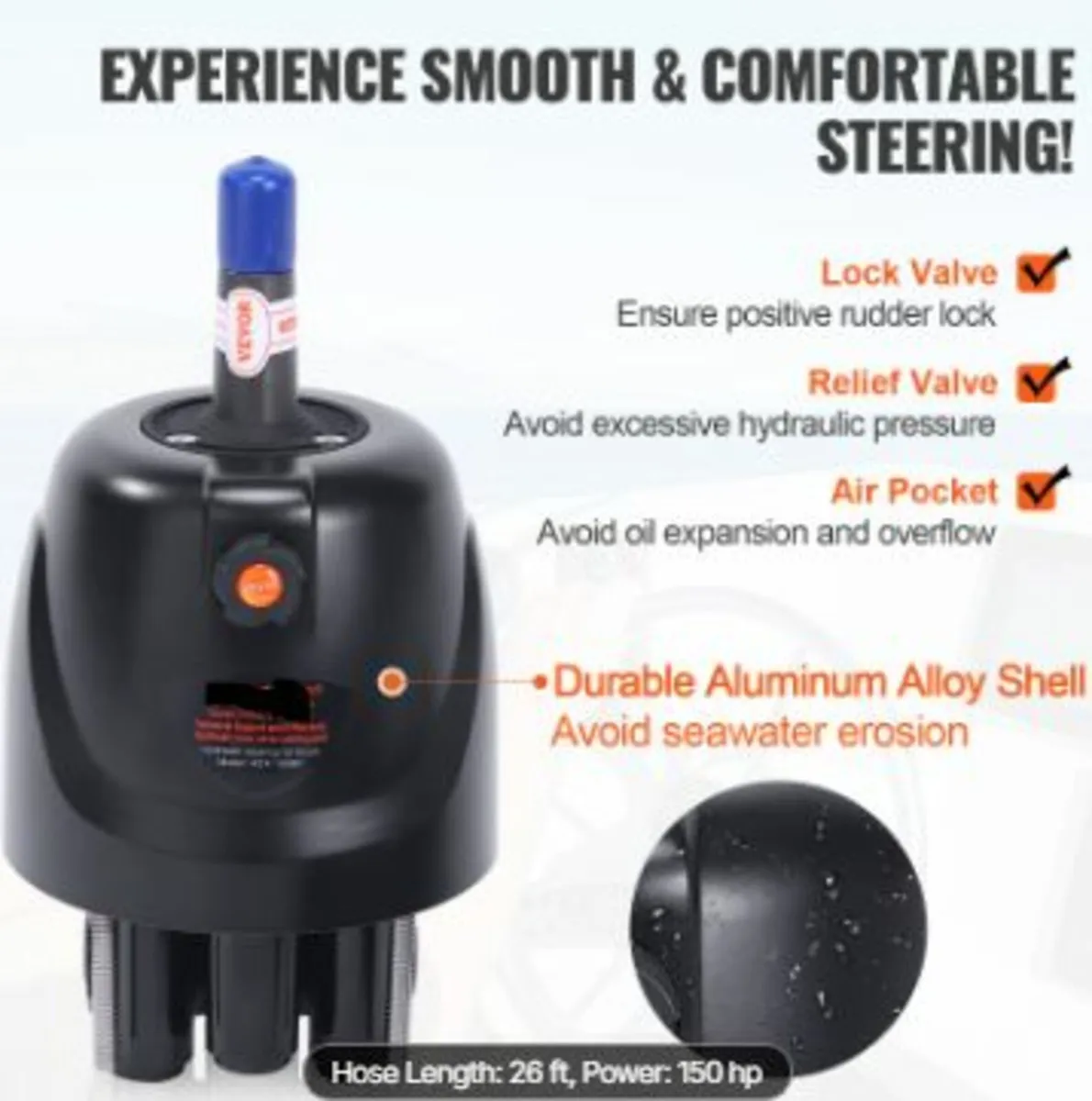 Hydraulic Outboard Steering Kit, 150HP - Image 3