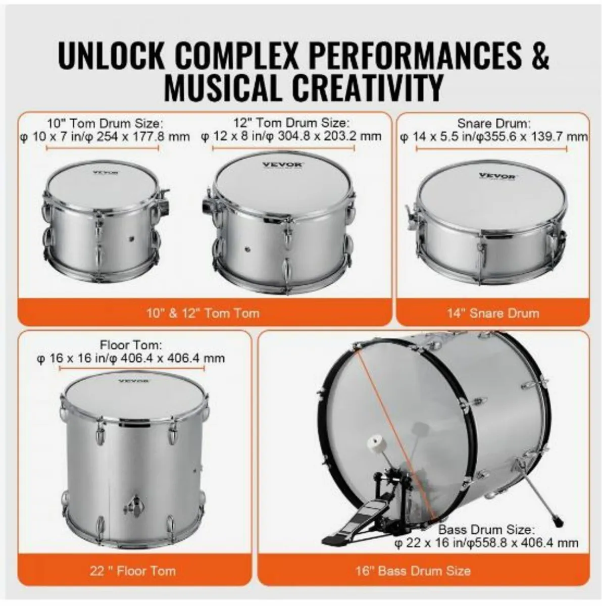 Adult Drum Set 5-Piece 22 in Complete - Image 3
