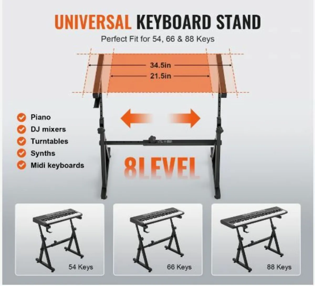 Piano Keyboard Stand and Bench Set, Z Style - Image 3