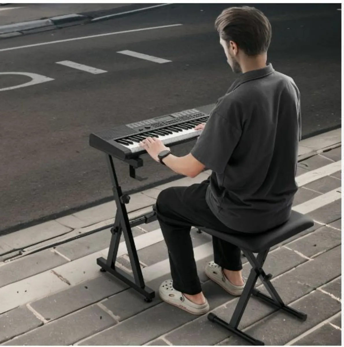 Piano Keyboard Stand and Bench Set, Z Style - Image 4