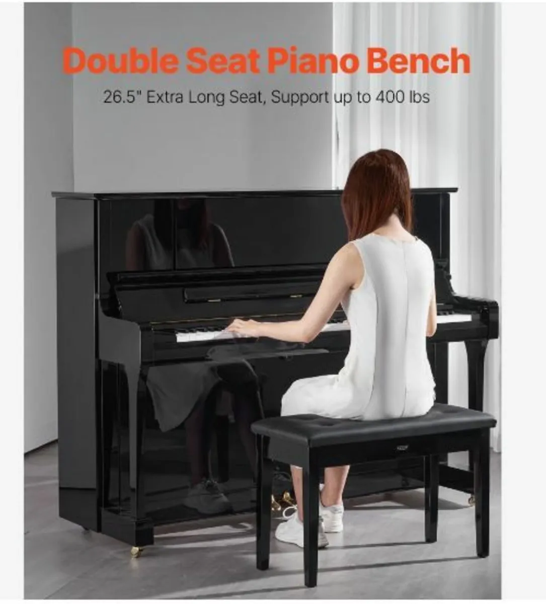 Duet Piano Keyboard Bench Storage - Image 2