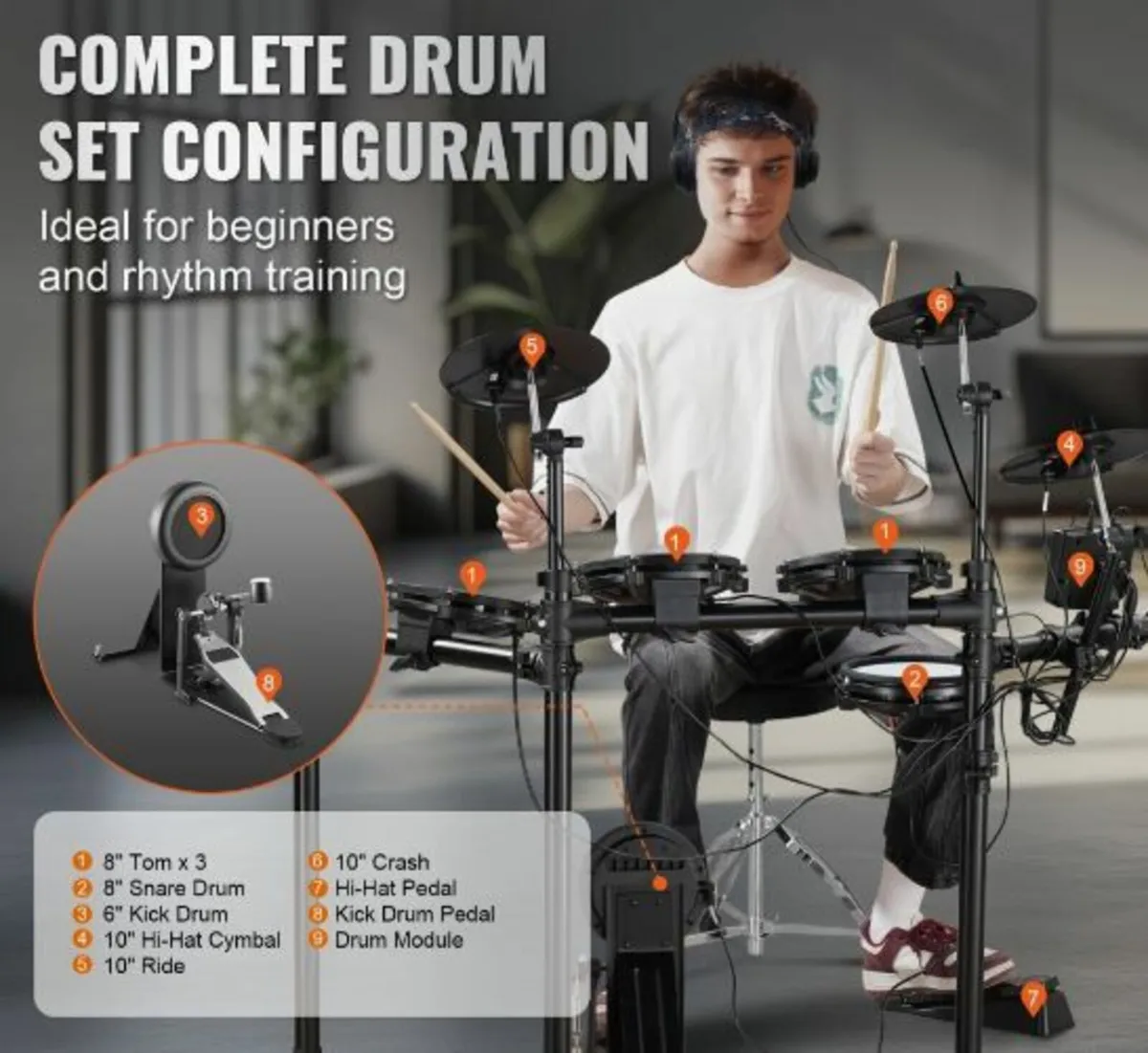 Electric Drum Set Electronic Drum Kit - Image 2