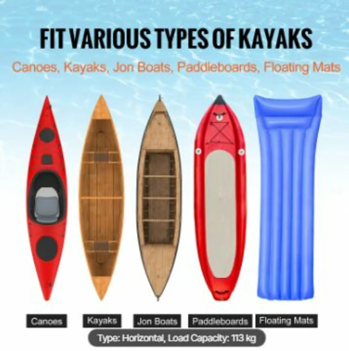 Heavy Duty Kayak Cart, 250lbs Load - Image 4