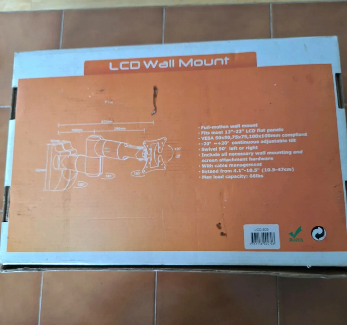 Brateck TV wall mount 13 to 23 inch - Image 2