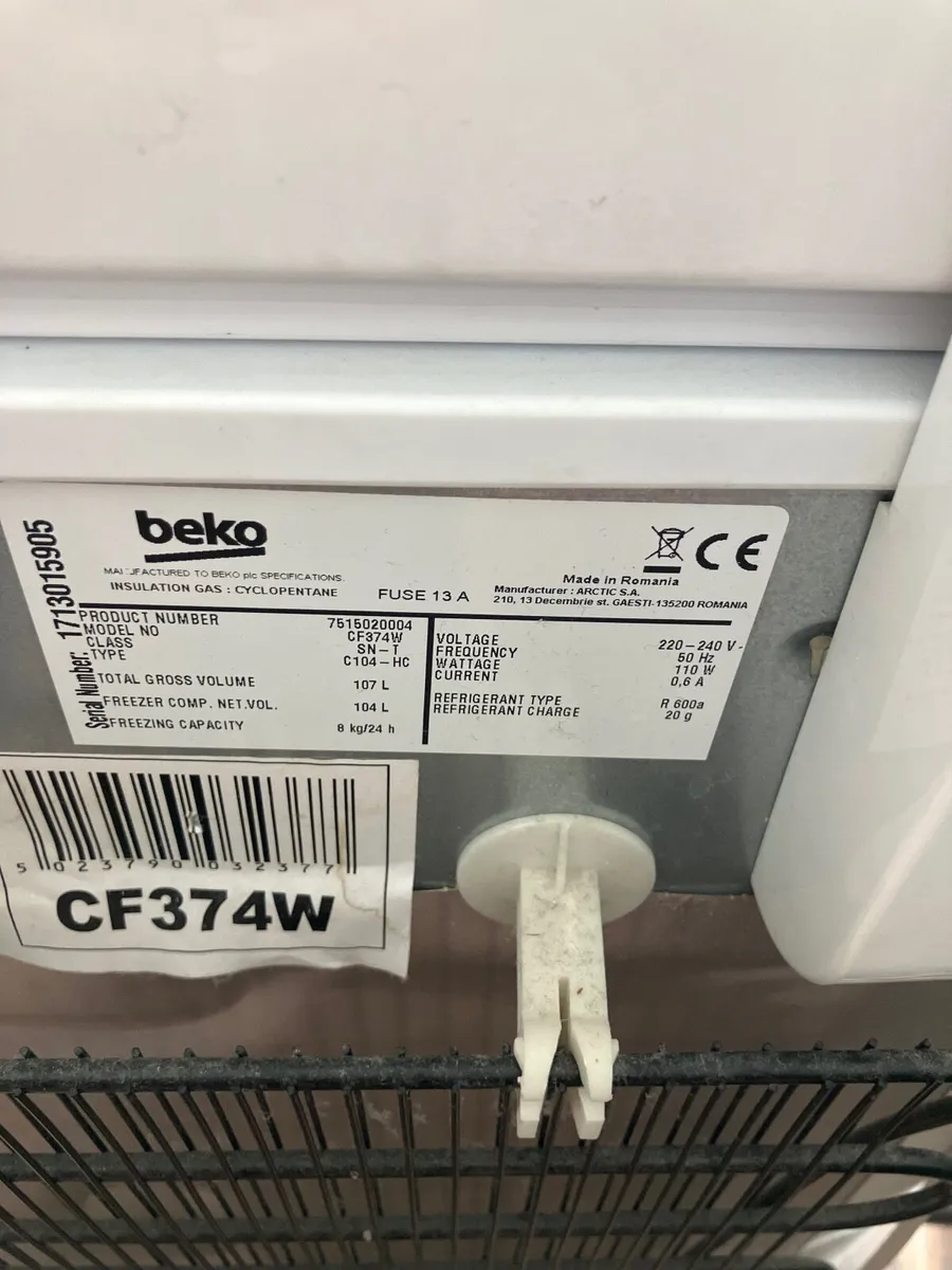 Beko chest freezer - used - good condition - Image 4