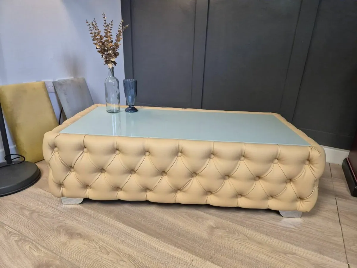 Chester Lux Coffee Table Velvet Rectangle 123x63x4 - Image 2