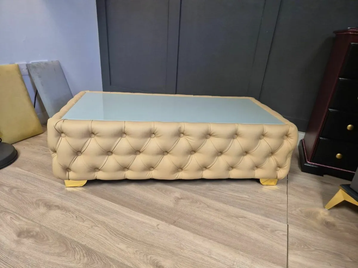 Chester Lux Coffee Table Velvet Rectangle 123x63x4 - Image 4